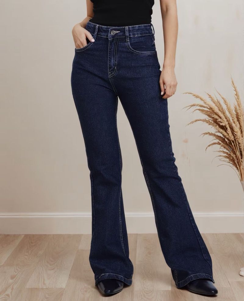 Dark blue bootcut jeans