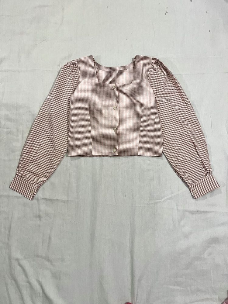 Tailored Puffed Sleeve Top