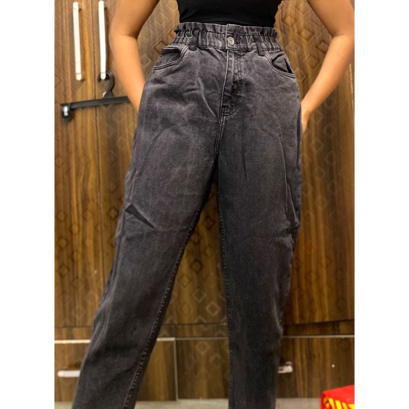 Vintage Gothic Black Wash High-Waisted Jeans