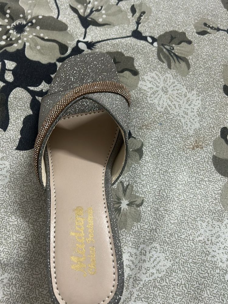 Sparkly Silver Flats