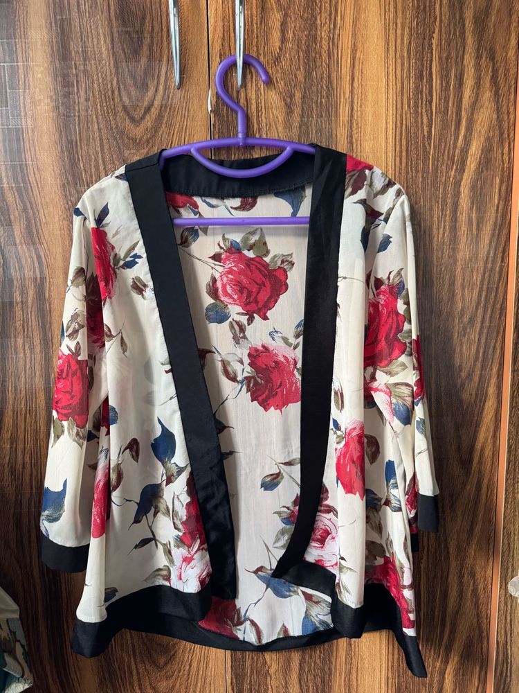 Floral Print Kimono Jacket