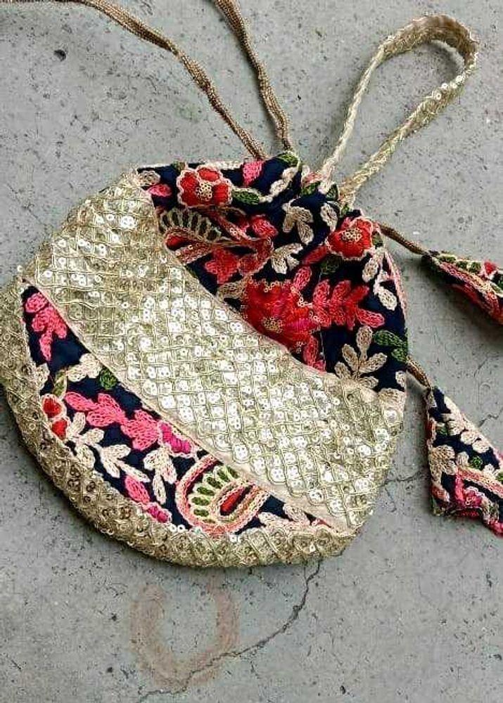 Floral Embroidered  Beautiful Pouch