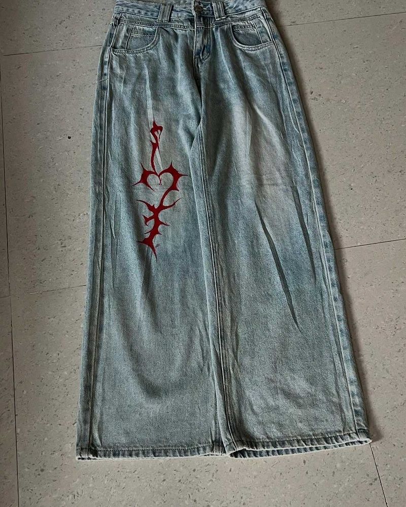 Custom Printed Baggy Jeans