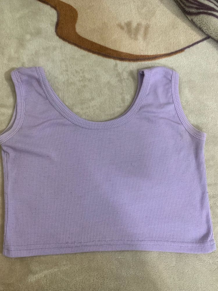 Offer 🥳 Lilac Ribbed Crop Tank Top