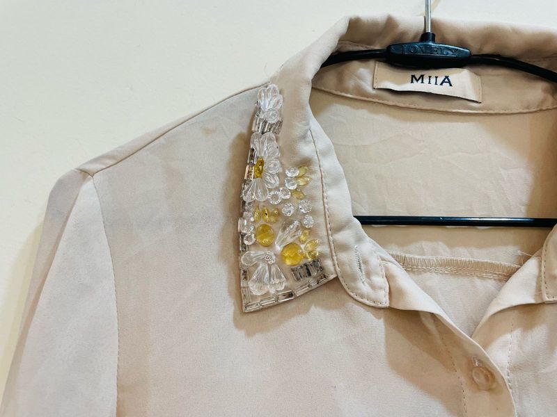 Beaded Embroidered Formal Shirt
