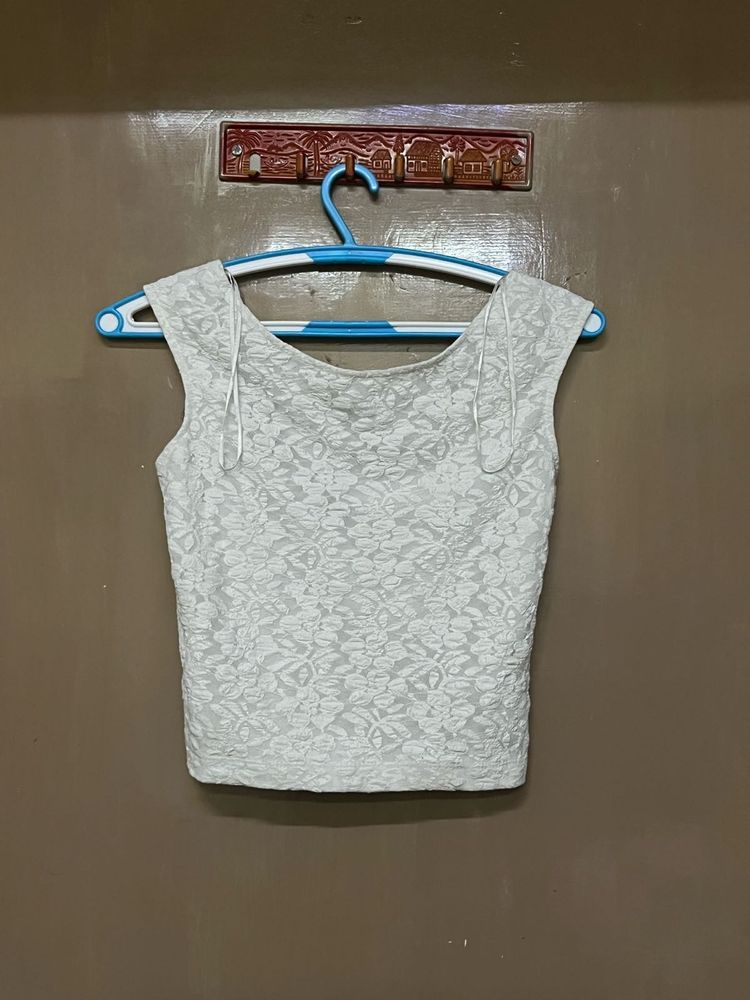 White lacy top