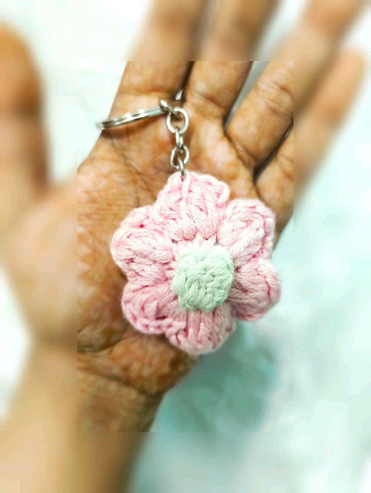 Flower Keychain Made With Premium Yarn
