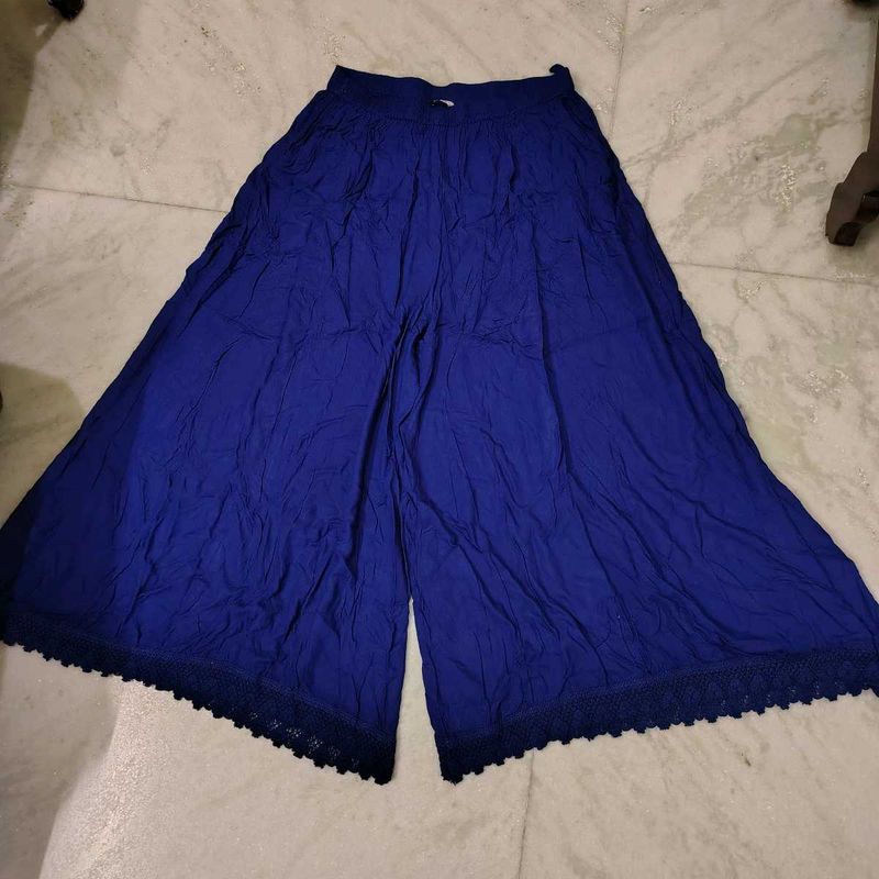 Royal Blue And golden Palazzo With Lace(Pick 1)