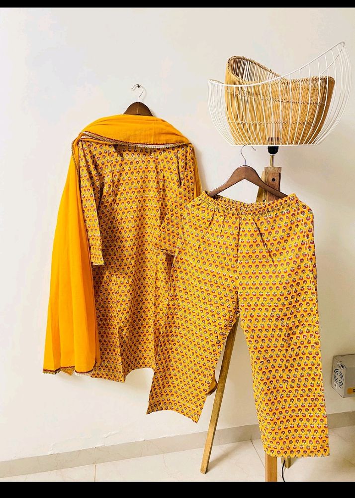 Handblock Print Kurta Set