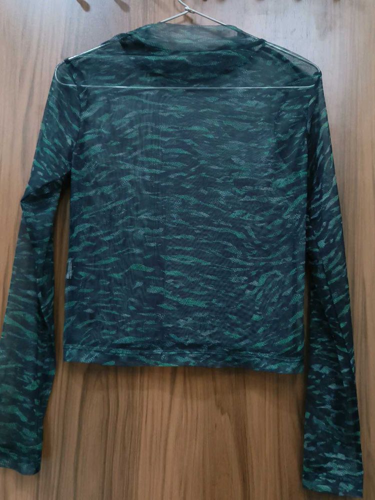 Green blue Mesh Top