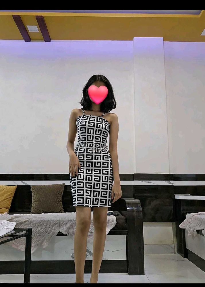 Chic Black &amp; White Mini Dress