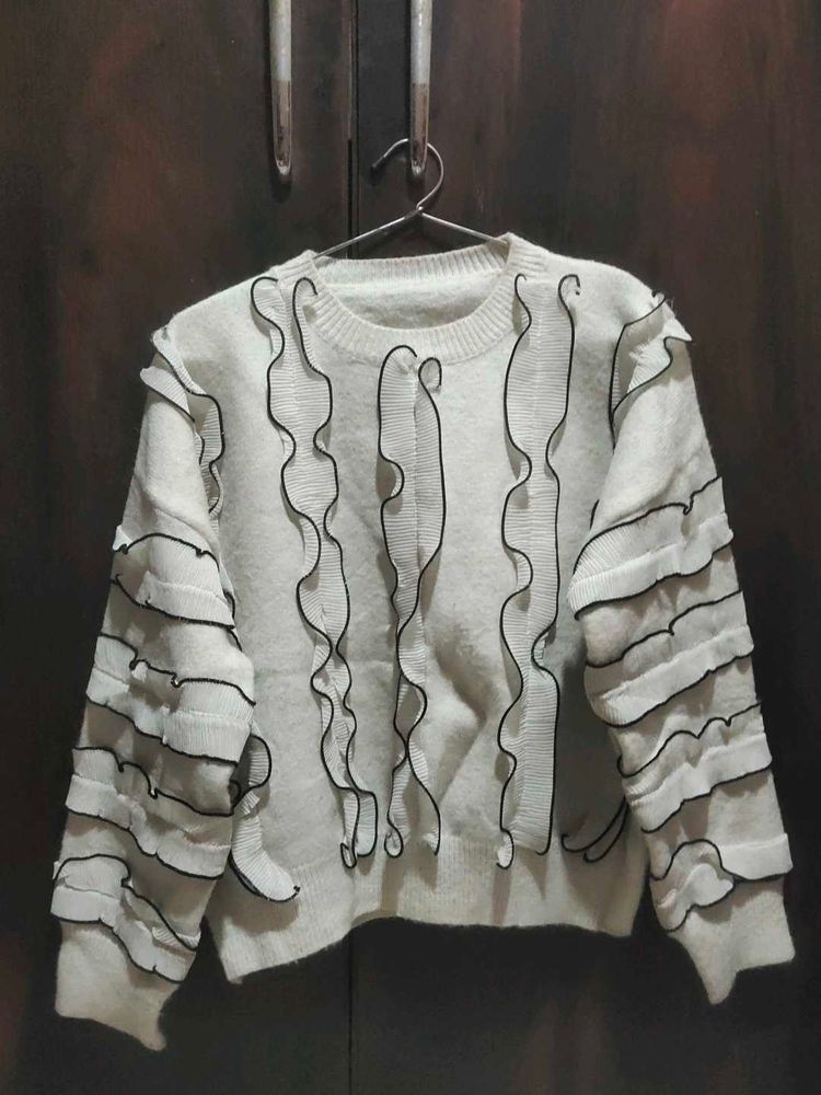Premium Fancy White Sweater for Women🌼