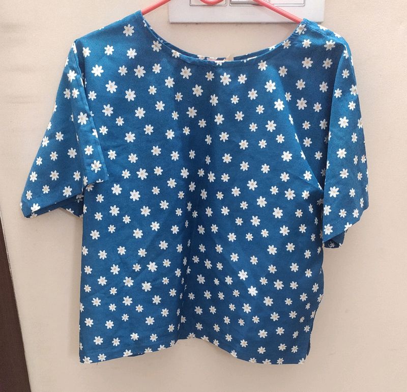 Blue Floral Top