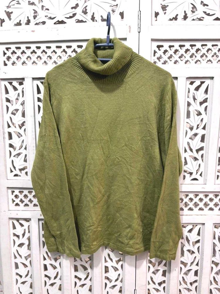 ✈️ Imported Olive Green Turtleneck Sweater ()