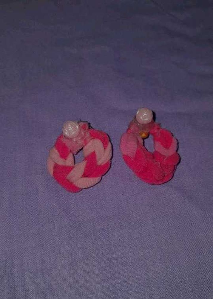 Pink Braided Earrings