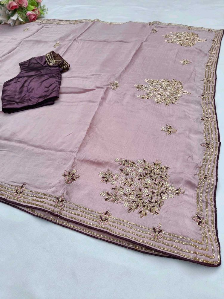 Lavender Heavy Saree