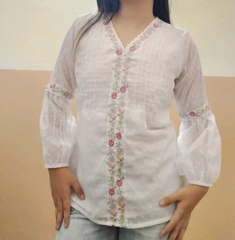 Floral Embroidered Top