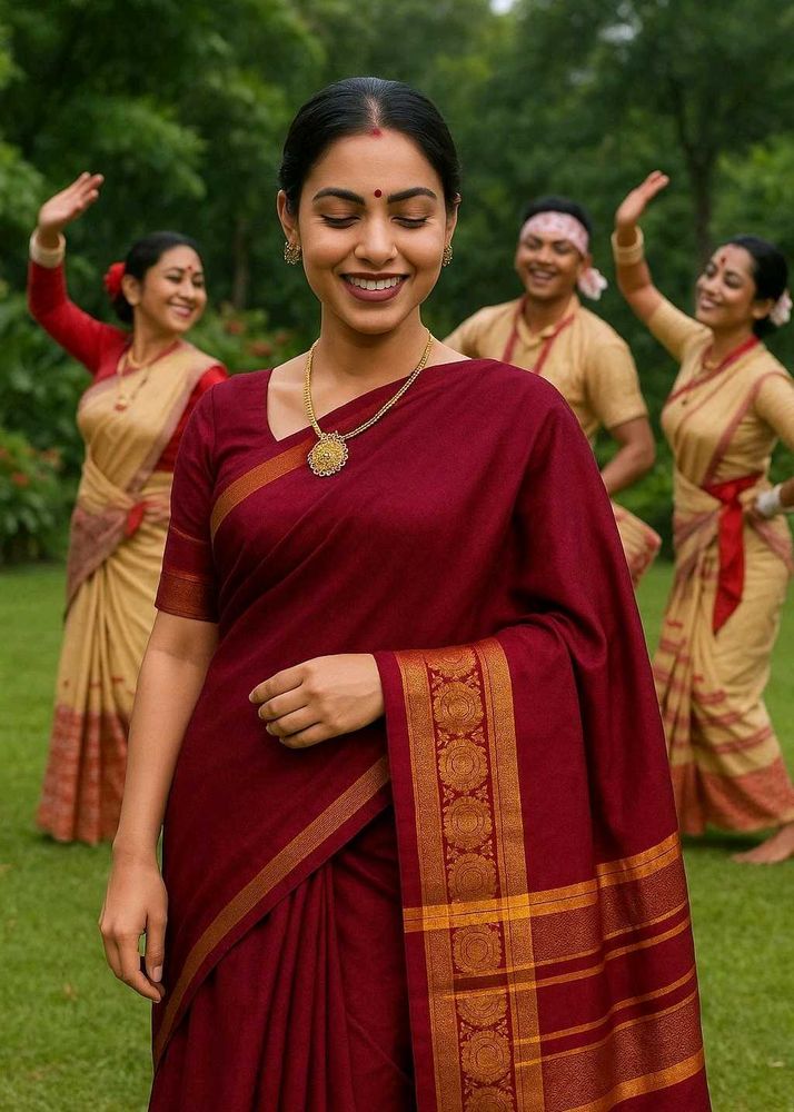 Maroon Mekhla Materials
