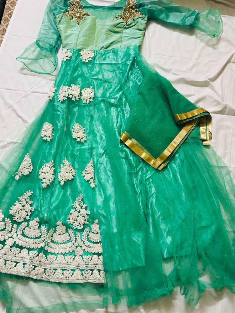 Mint Green Embellished Anarkali Dress