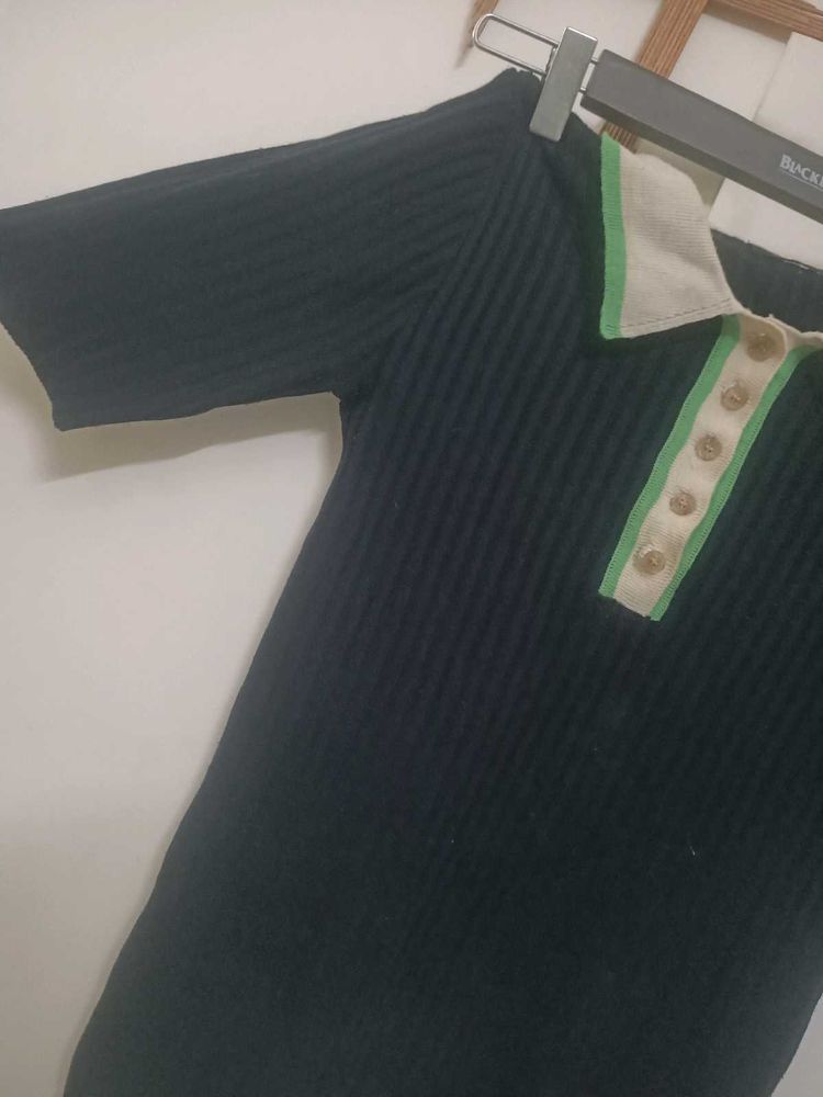 Retro Ribbed Polo Tee