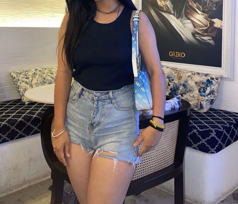 Ripped Denim Shorts