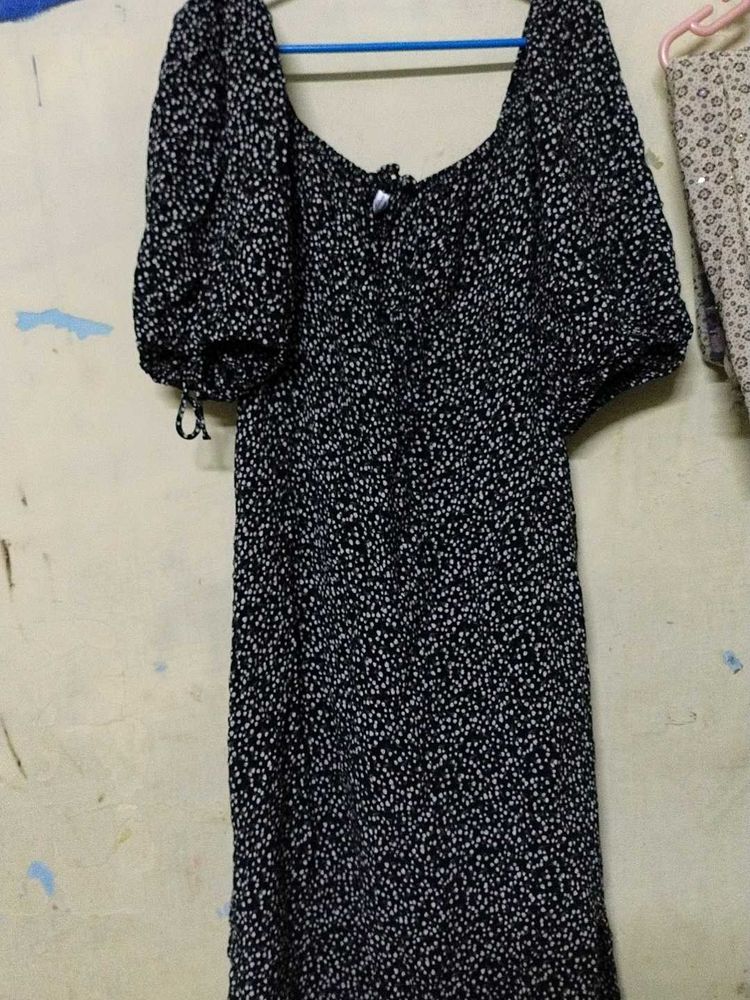 Black &amp; White Midi Dress