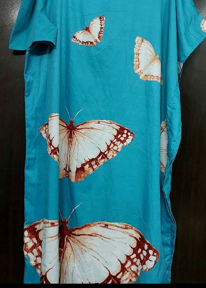Butterfly Print Caftan Dress