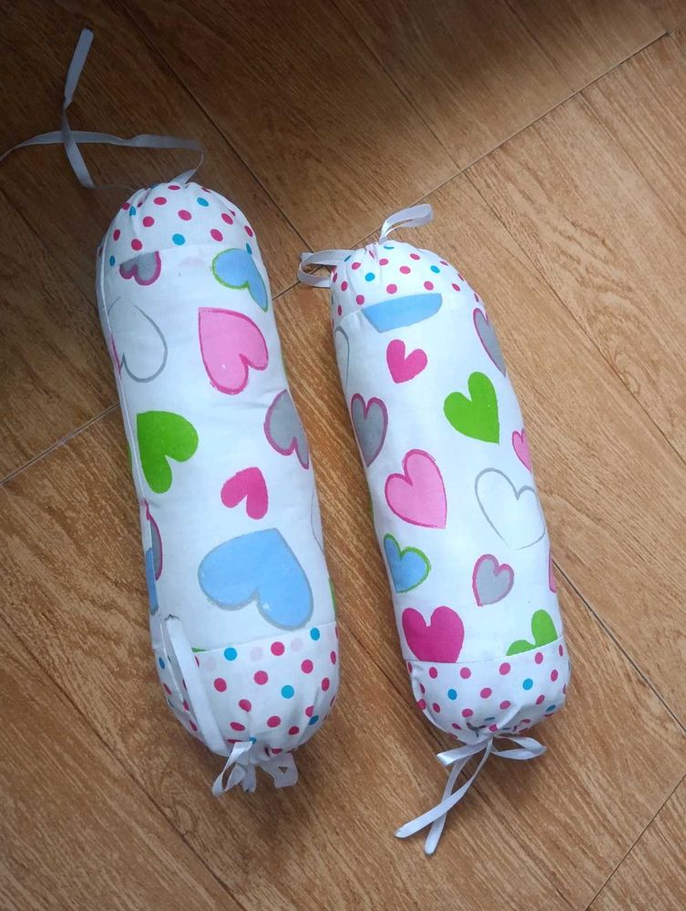 Heart Print Decorative Bolsters - Set of 2