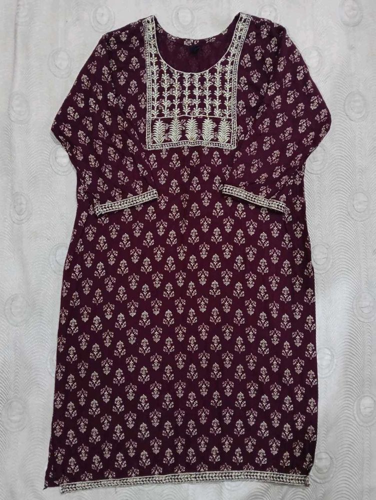 Printed Pure Cotton Kurti In New Condition