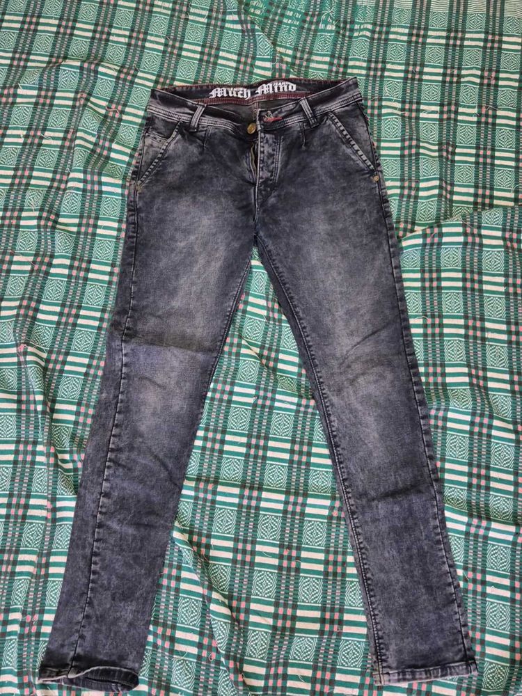 Stylish Gray Denim Jeans