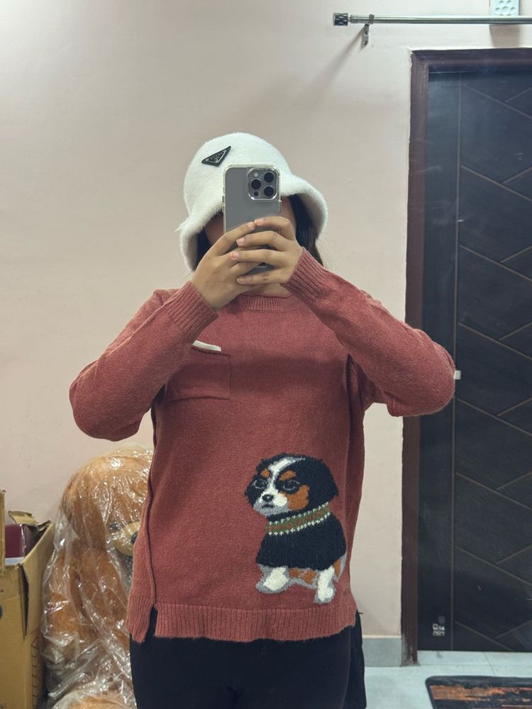 Cute Dog Graphic Sweater