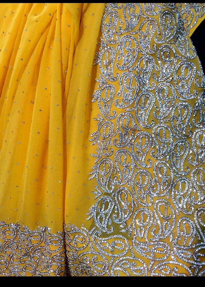 Beautiful yellow saree