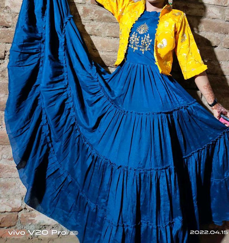 Blue Dress w/ Yellow Jacket