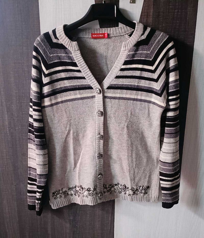 WOOLEN Embroided Cardigan For Women