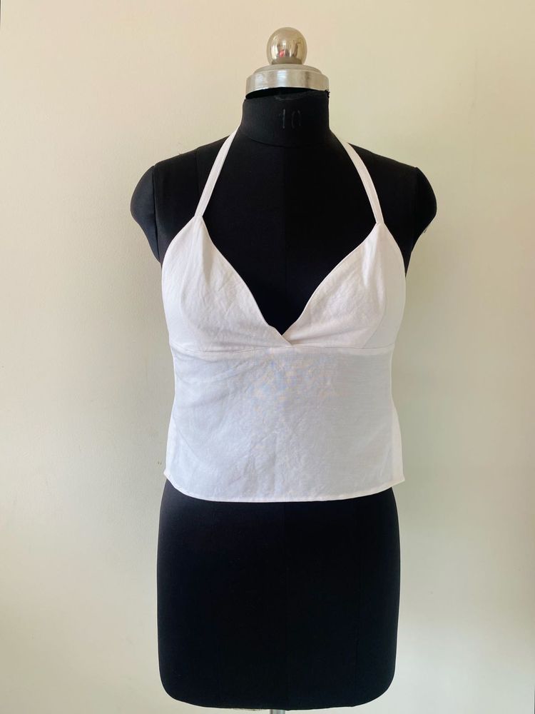 White Halter Top
