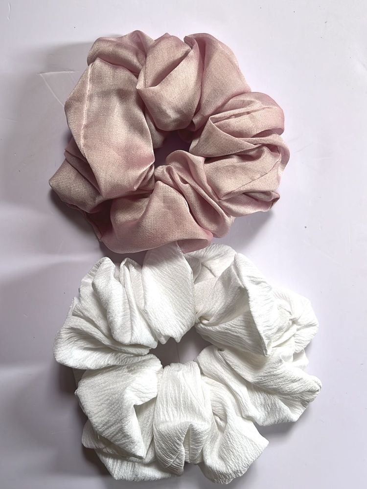 Stylish Silk &amp; Crinkle Scrunchie Set