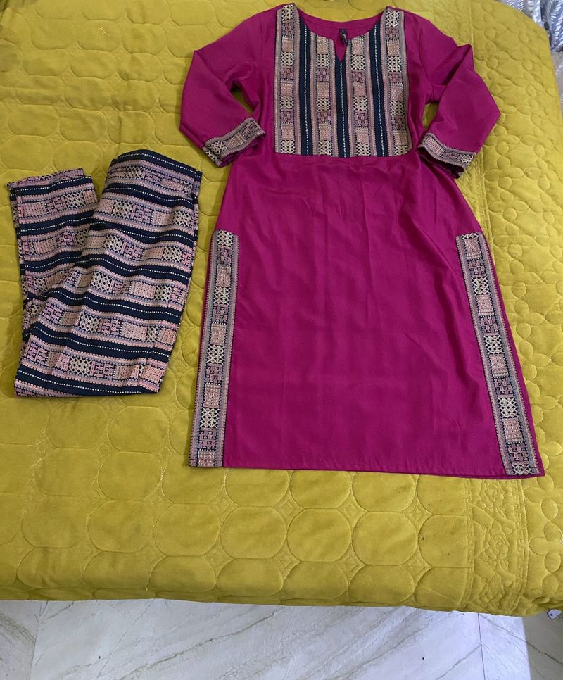 Pink  Kurta Set Bust 34-36