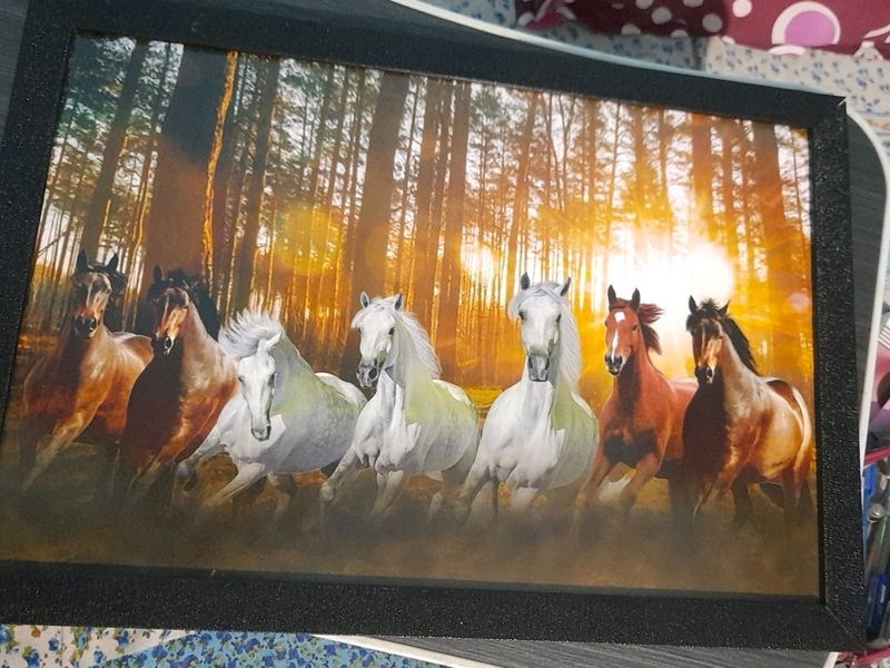 7 Lucky Running Horses UV Wall Art Painting
