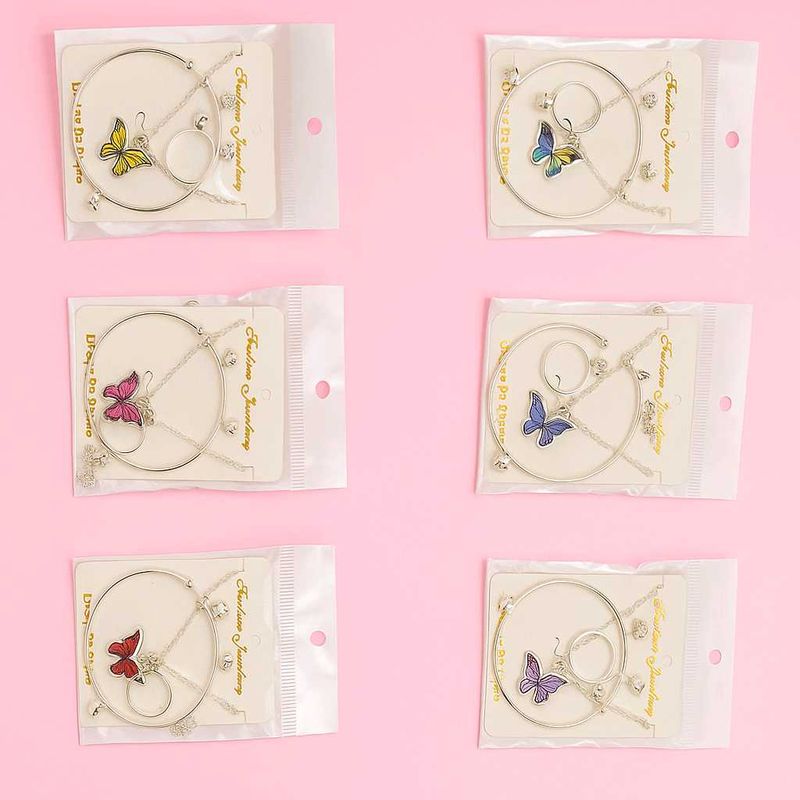 Butterfly Bracelet , Earings, Chain &amp; Ring Set