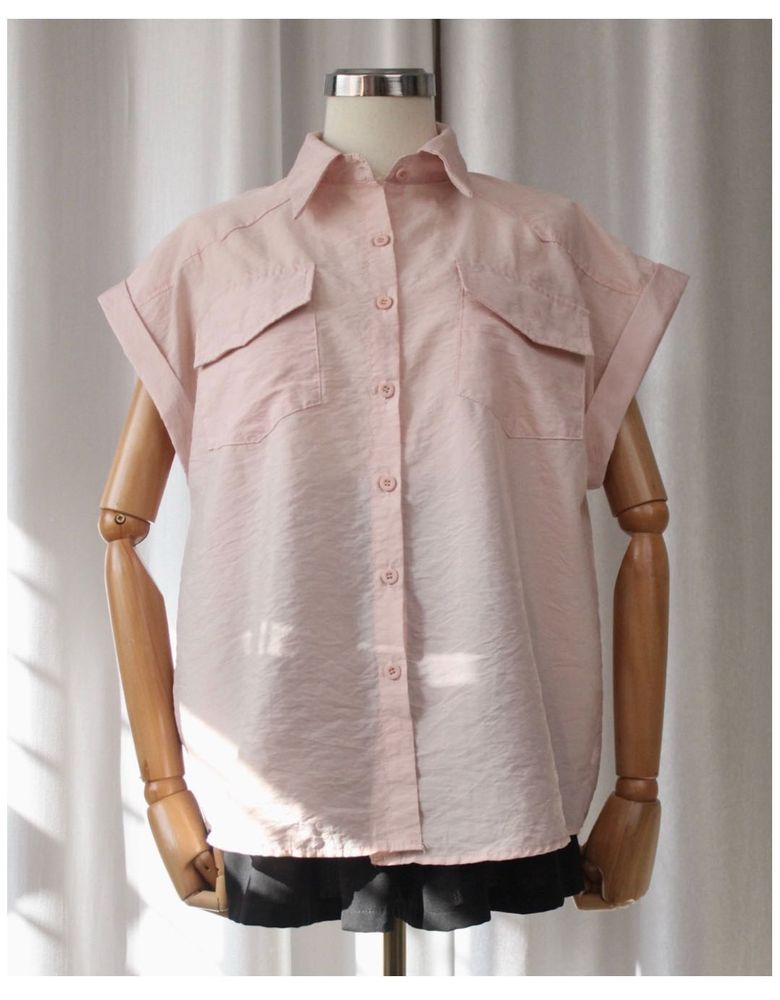 Pink Pocket Shirt Top