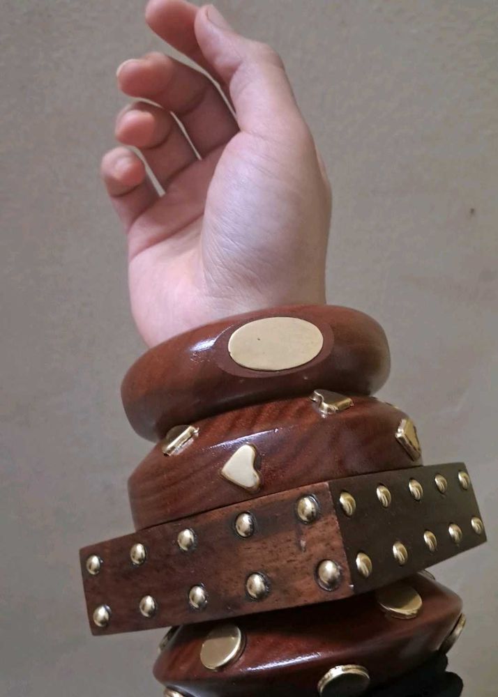 Viral Y2k Wooden Bangle Stack