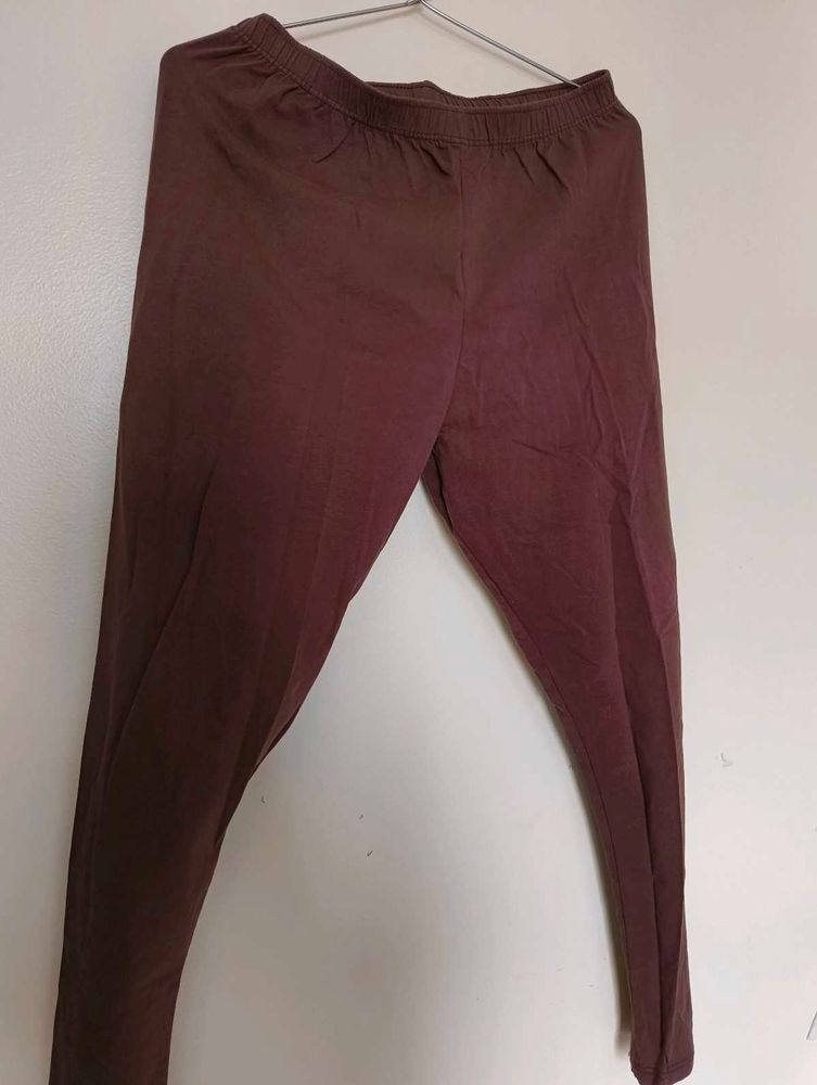 Brown Cotton Leggings