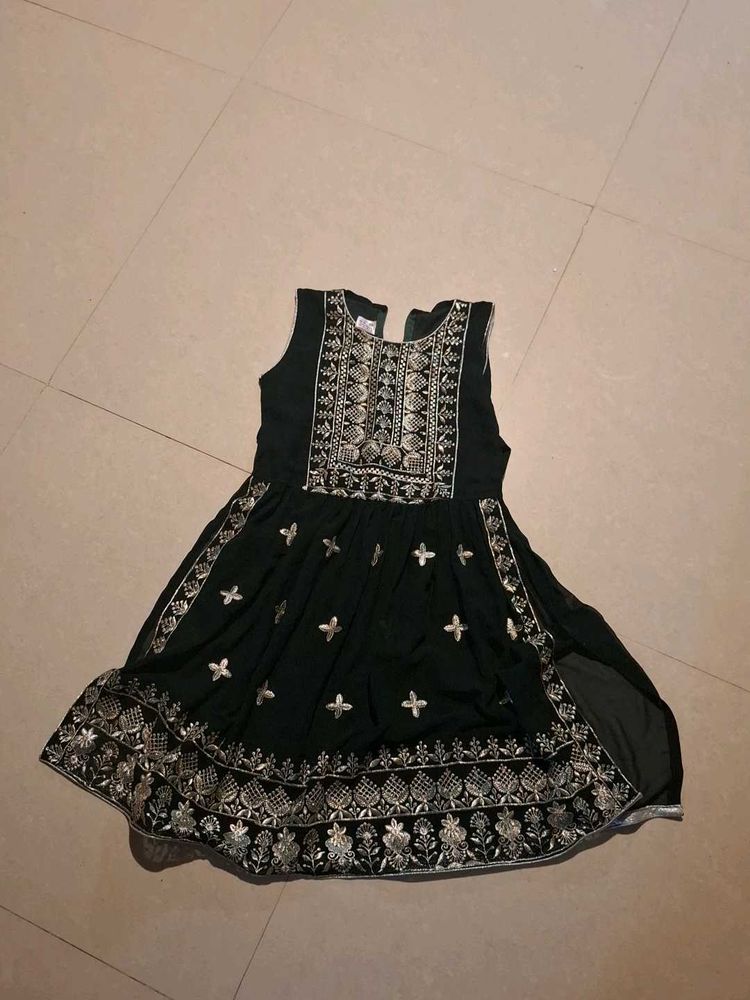 Embroidered Black Dress