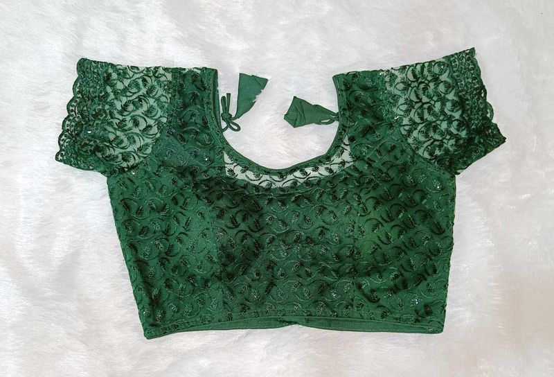 Emerald Green Lace Blouse