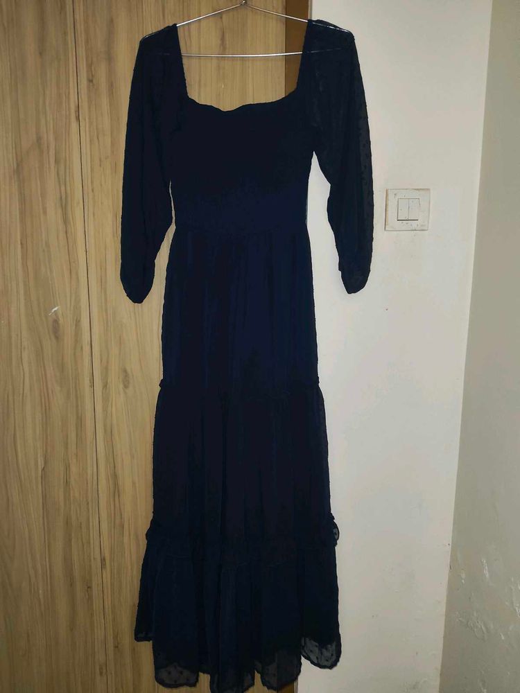 Elegant Navy Blue Maxi Dress