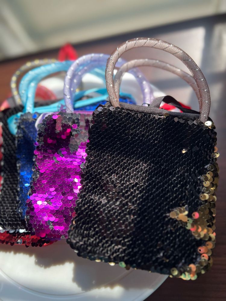 Sequin Mini Party Bags - Assorted Colors