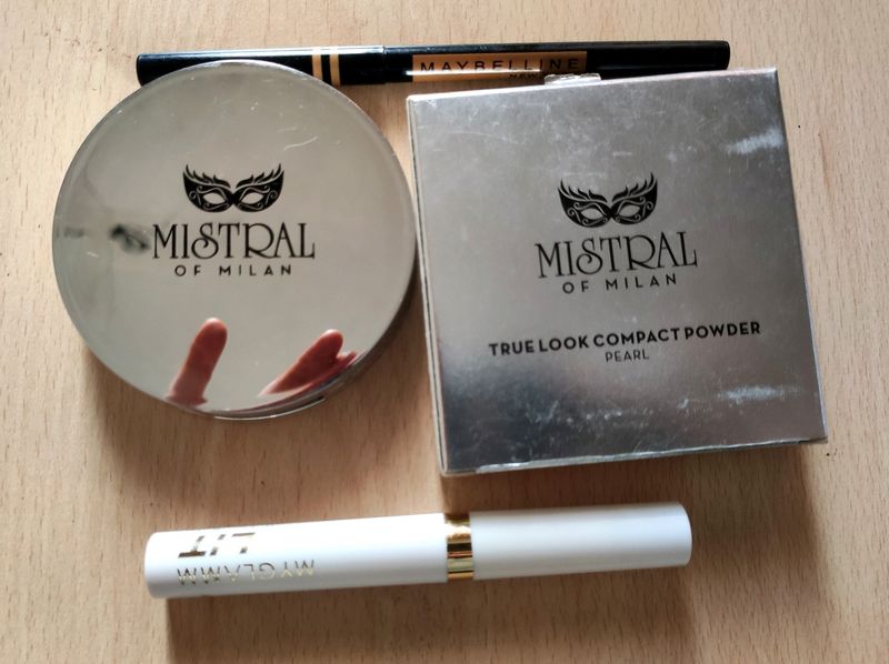 Compact, Kajal &amp; Lip Gloss Combo