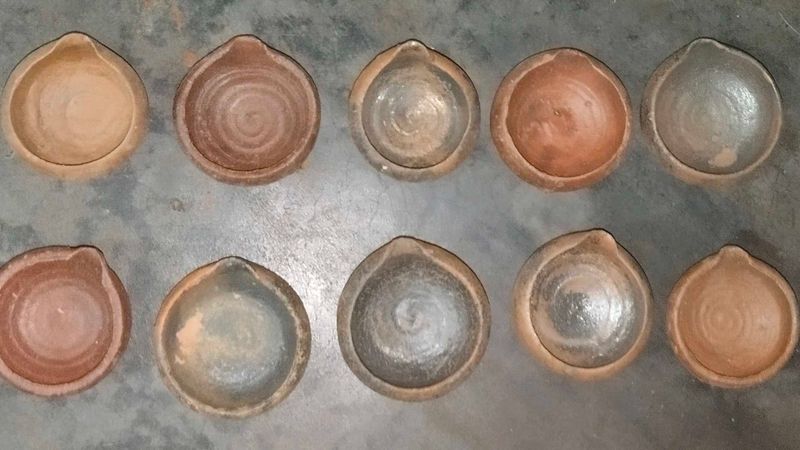 Mitti Diya 🪔 Handmade Clay Oil Lamps (Set of 10)