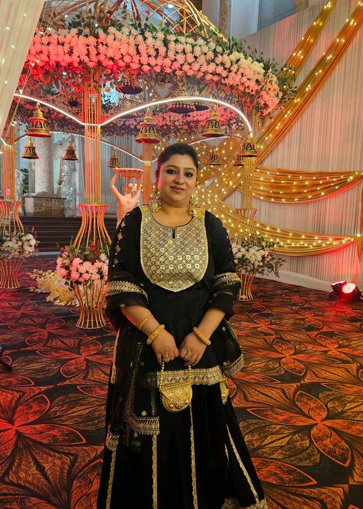 Elegant Black &amp; Gold Ethnic Suit