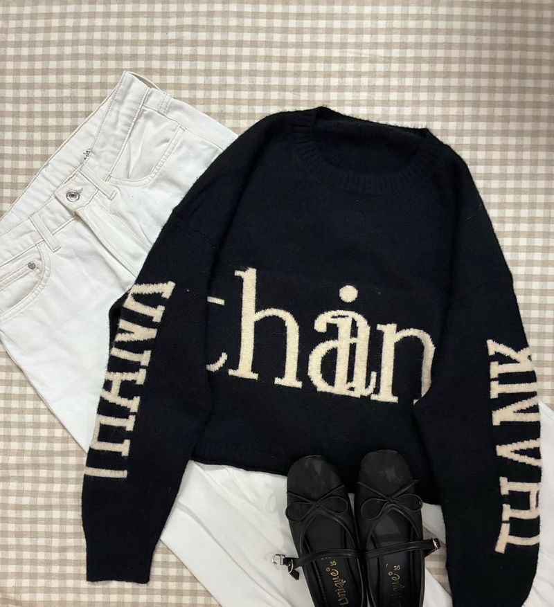 Stylish Black Knit Sweater